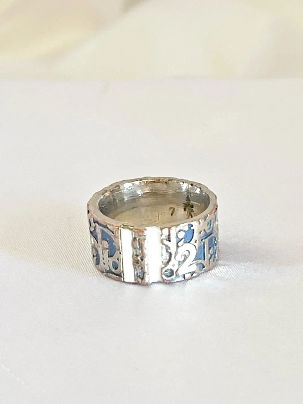 DIOR Trotter No 2 Ring Oblique Band Vintage Circa 2000s